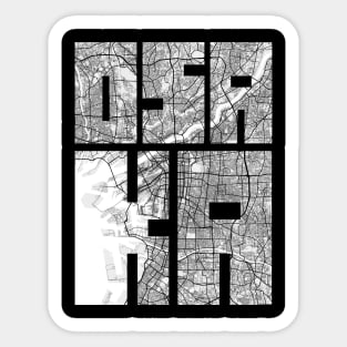 Osaka, Japan City Map Typography - Light Sticker